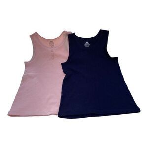 Lot of 2 H & M Tees T-Shirts [1 Navy Blue and 1 Peach] Size 8/10 Little Girls